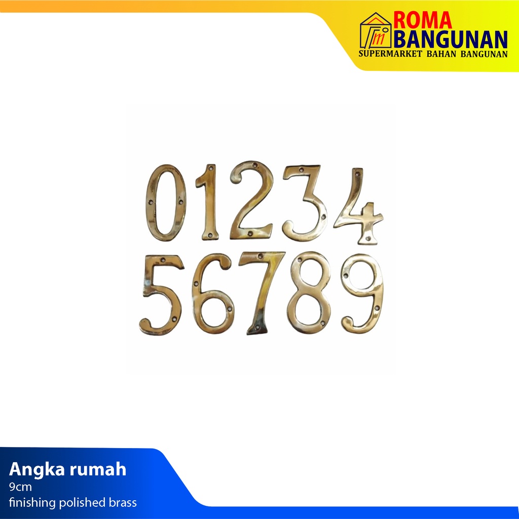 Angka Rumah Kuningan /  Nomor Rumah Kuningan Solid Brass A-Z