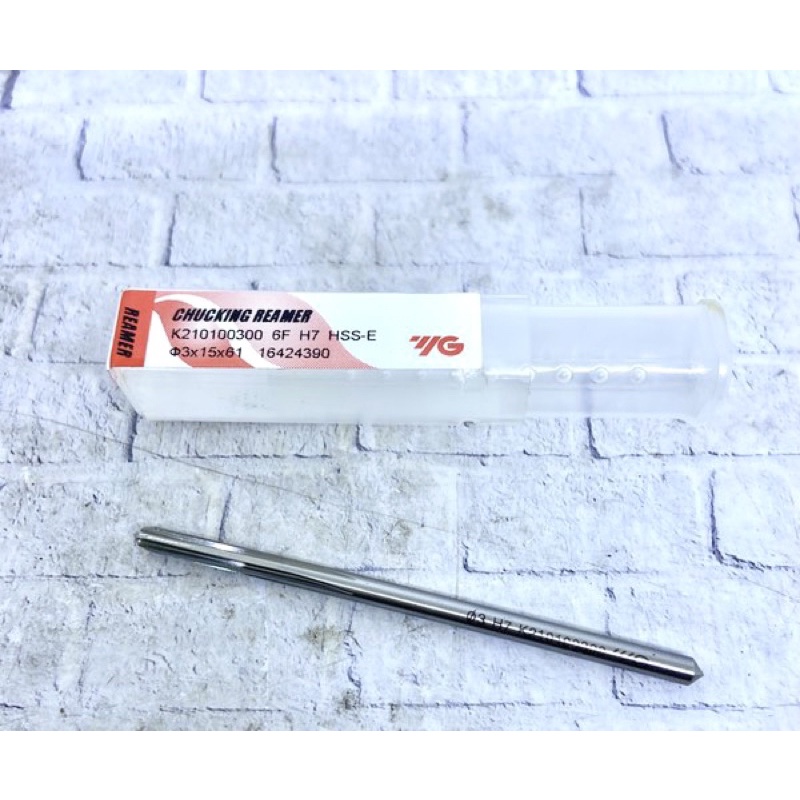 Chucking Reamer 3 mm H7 Lurus merk YG Original baru..Reamer 3mm
