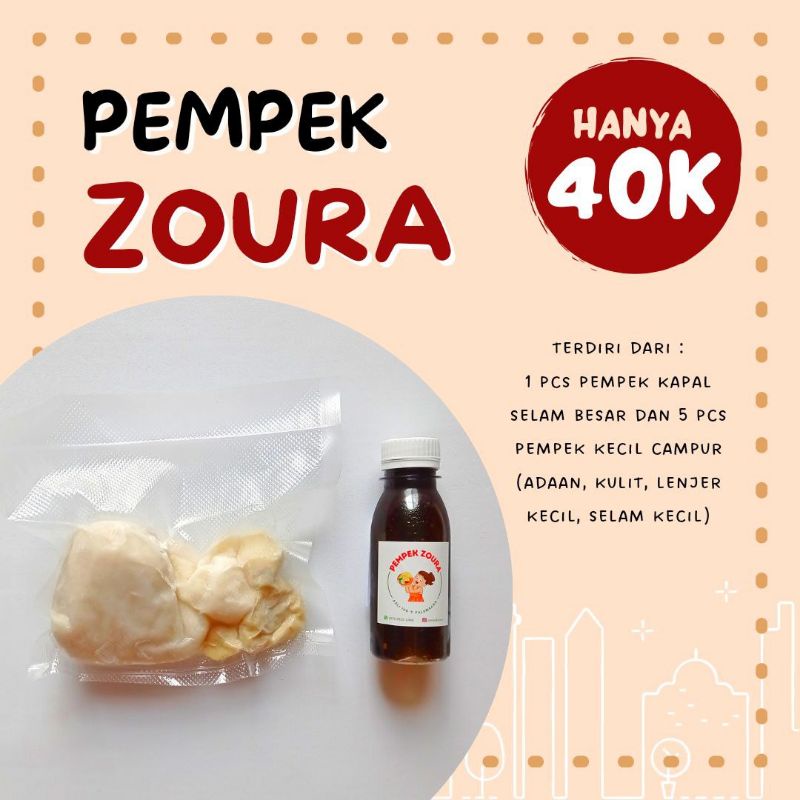 

Pempek Zoura | Paket 1 | Pempek Kapal Selam 1 pcs + Pempek Campur Kecil 5 pcs | Pempek Asli Palembang