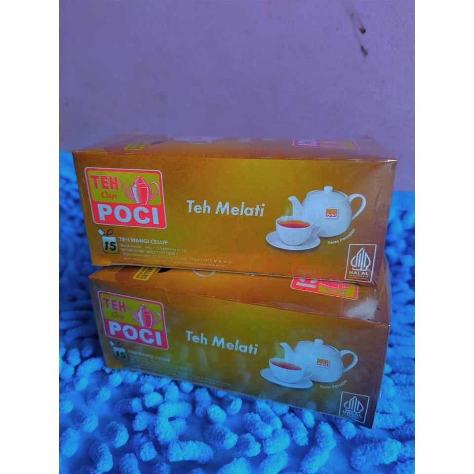 Teh Celup Cap Poci Melati 15 Bags Gratis Tepak Cantik - Teh Poci - Tea Bag