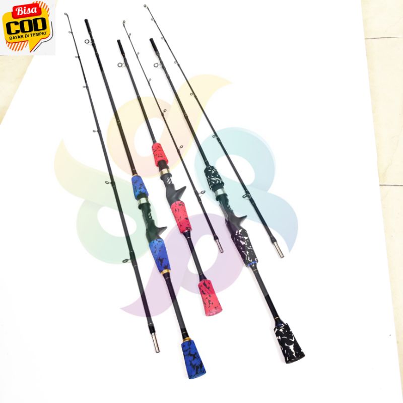 murah joran pancing casting lentur medium fiber solid padat baitcasting ajiro samurai baitcasting 150 165 180 198 cm cod