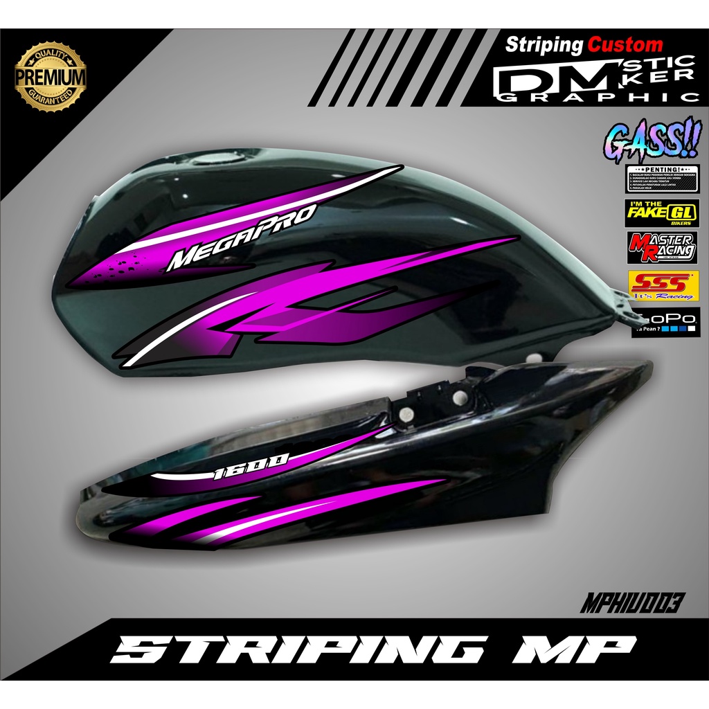 STICKER STRIPING MEGAPRO HIU VARIASI HOLOGRAM