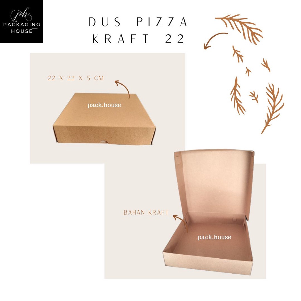 

Dus Pizza Kraft 10 Pcs / Pack | Box Pizza 22x22x5cm | Dus Coklat Kraft Box Pizza Snack | Box Kraft Coklat Packaging Souvenir |