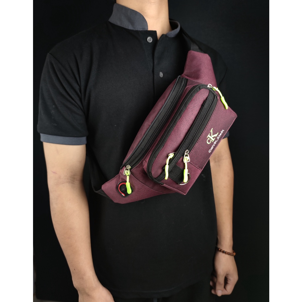 Waistbag Terbaru Bahan Nilon Polo Amstar Murah Berkualitas 100% Real Picture Tas Pria Tas Pinggang Tas Selempang Bahu