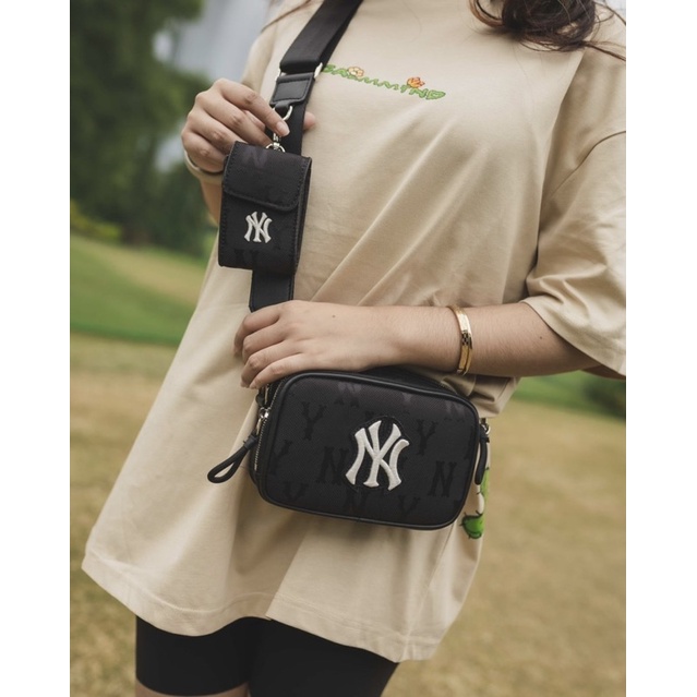 Tas MIB Korea Black Monogram Jacquard Crossbody Bag Original 100%