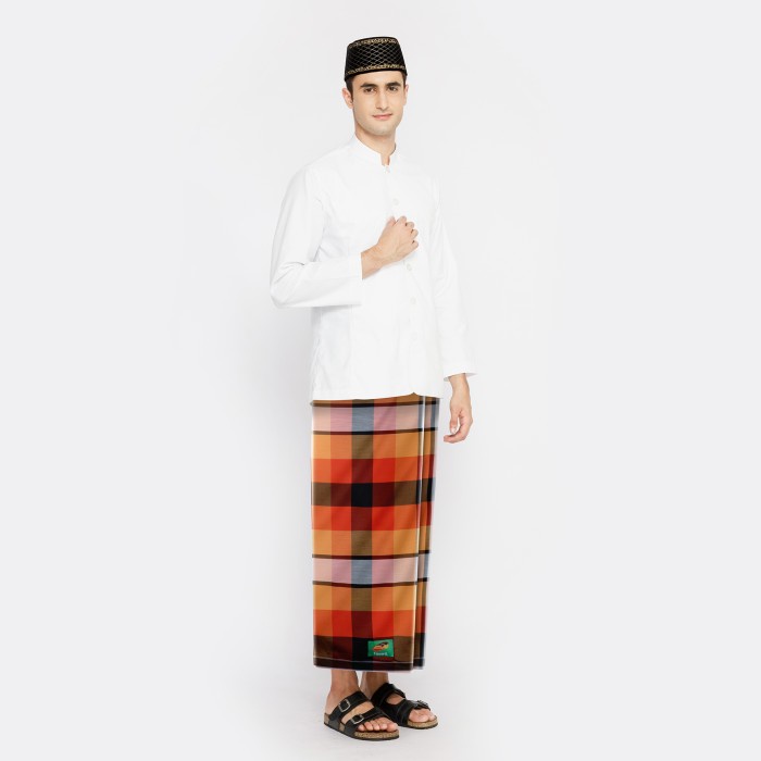 Sarung ATLAS Favorit Simalungun Orange Hitam