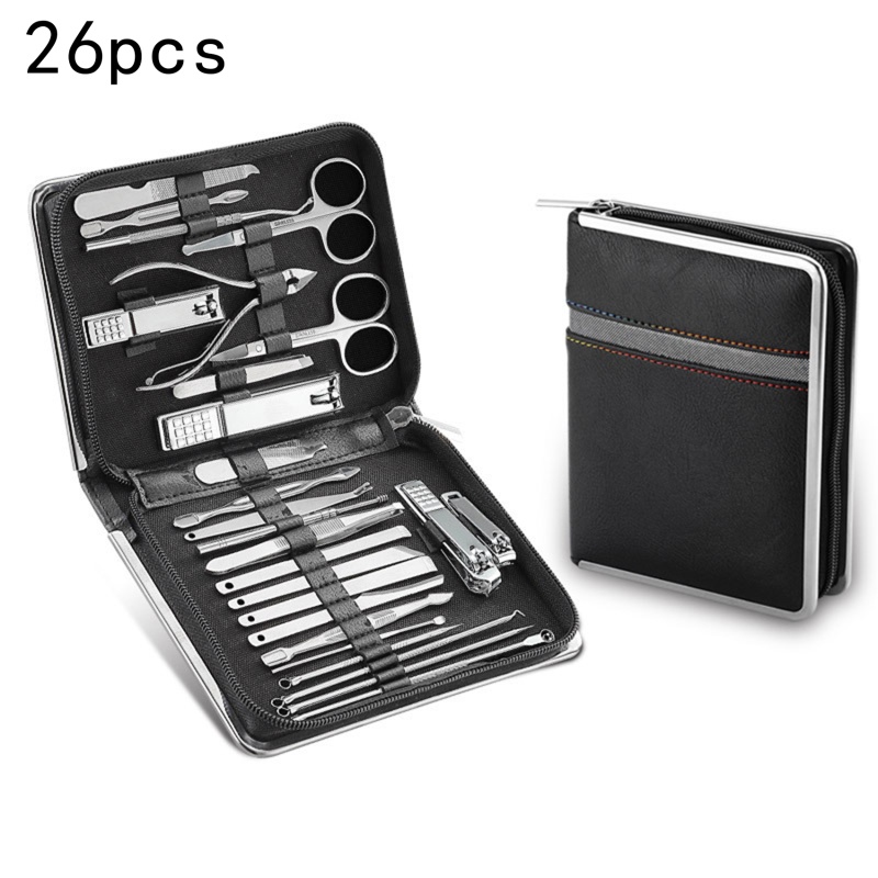 21pcs Manicure Set Gunting Kuku Kutikula Nipper Pedicure Alat Perawatan Gunting Kulit Mati