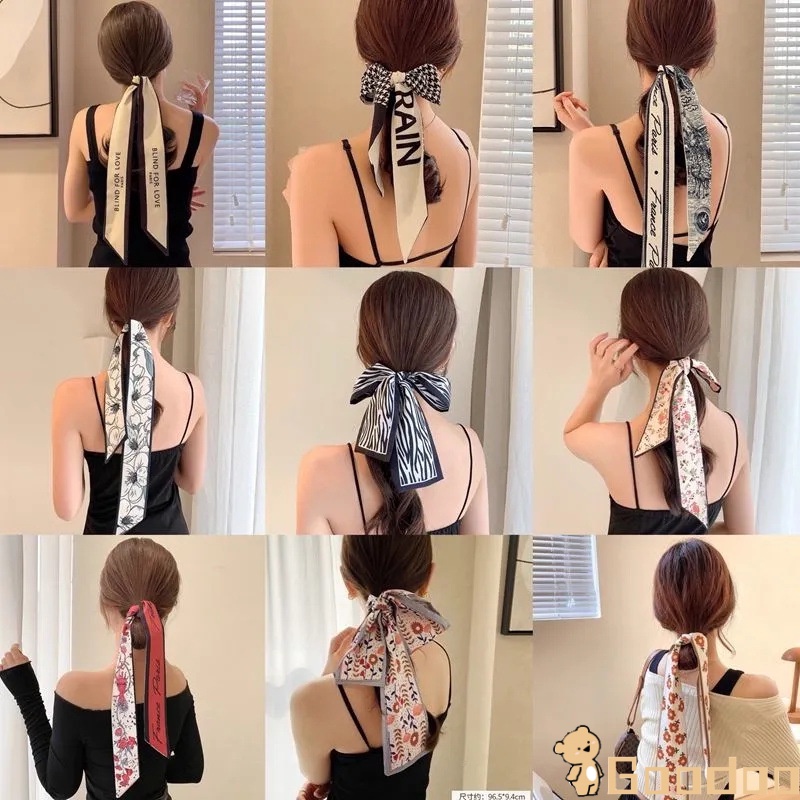 Ikat kepala Syal Sutra Korea/Syal Satin Kelas Atas/Tas Kepar/Sorban/Ikat Rambut Tali /Twilly Scarf Korea Fashion Aksesoris Rambut-Doo