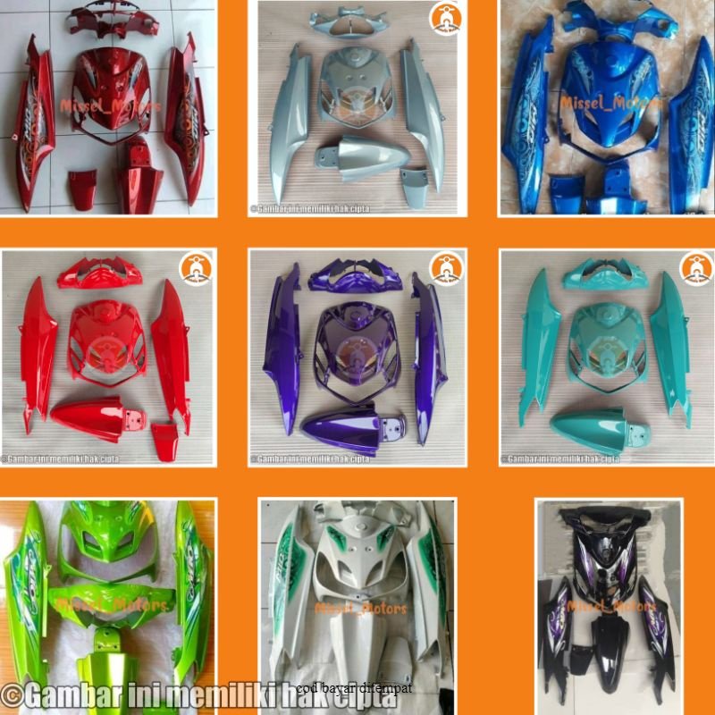 PROMO PROMO COVER BODY YAMAHA MIO SMILE (2008-2013) FULLSET BODY HALUS + STRIPPING / ALL COLOUR ( bo