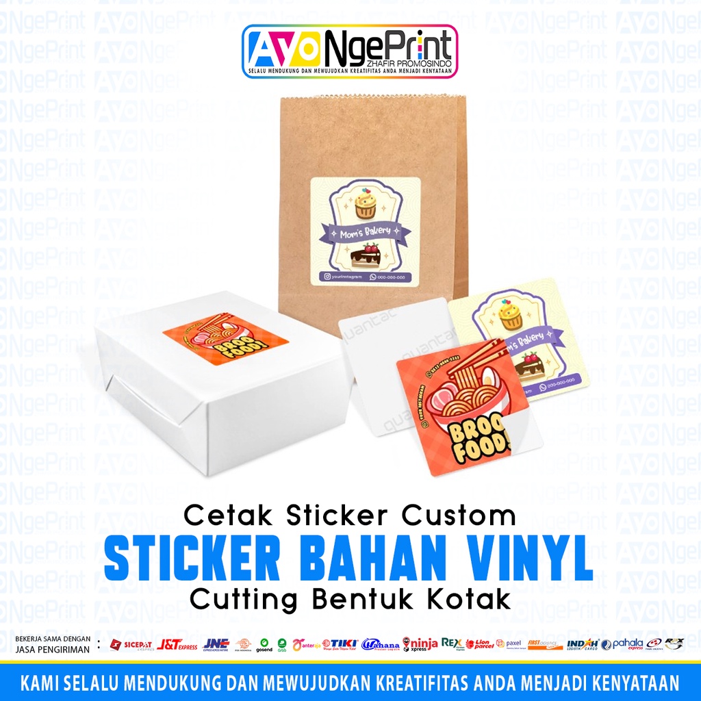 Custom Sticker Label Vinyl A3+ Stiker Label Vinyl Kemasan Makanan
