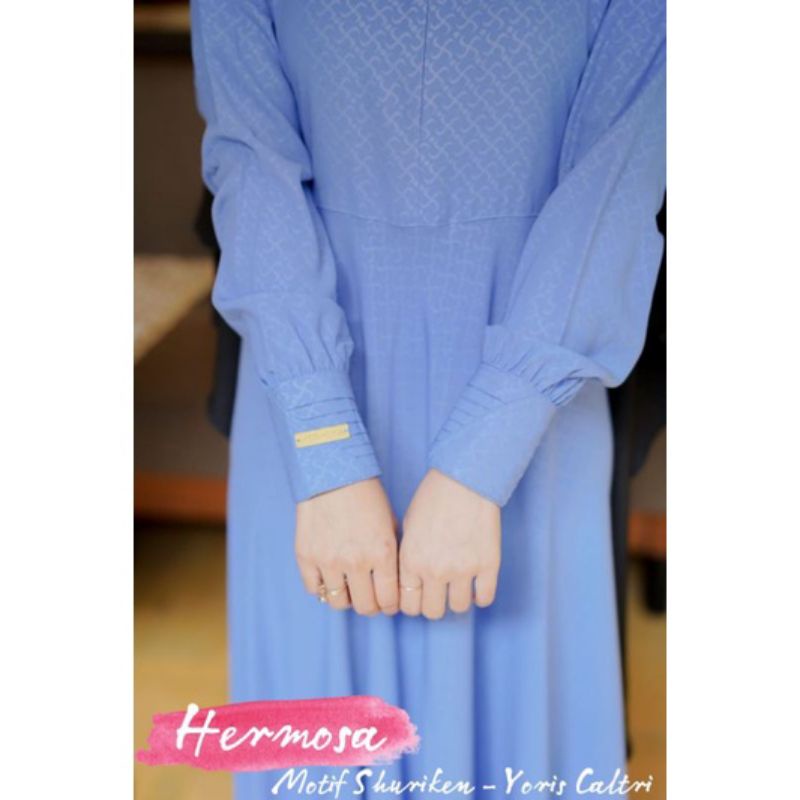 GAMIS HERMOSA YORIS CALTRI BABY BLUE GAMIS SYAR'I JUMBO GAMIS BIRU DENIM GAMIS ELEGANT