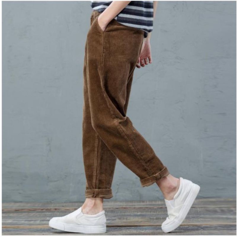 Corduroy Ankle Pants Celana Ankle Pants Corduroy