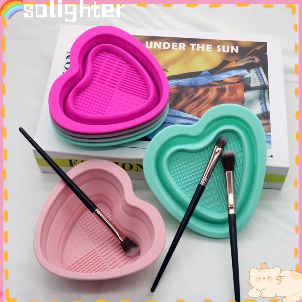 Solighter Silicone Brush Scrubber Handheld Sikat Palet Pembersih Jantung Blender Brushes