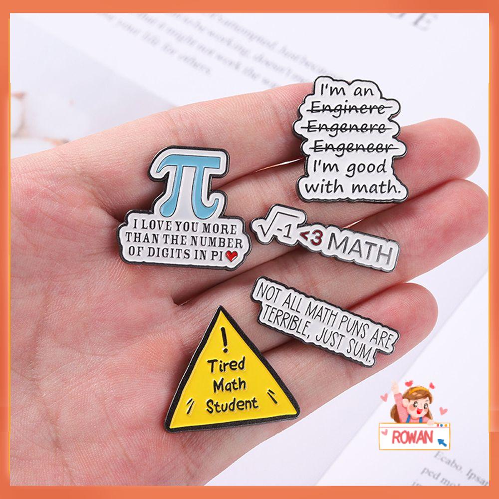 Pin Enamel R-FLOWER Pi (&gt;) Logam Hadiah Lucu Lencana