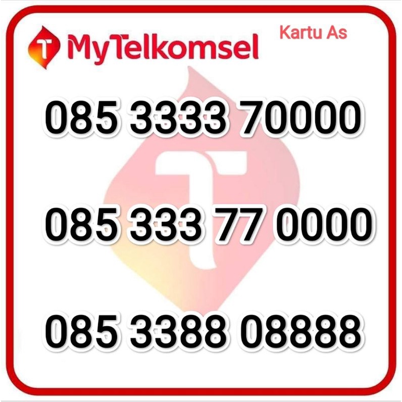 Kartu Perdana Nomor Cantik Kartu As Prepaid Sim Card Telkomsel Prabayar 8888 9999 0000