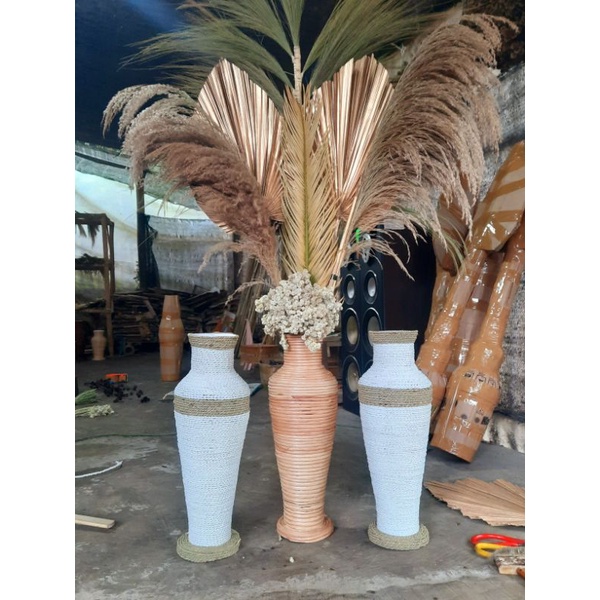 paket lengkap bunga kering dan pot t50cm/ bunga kering murah/ bunga kering aesthetick/ bunga sudut r