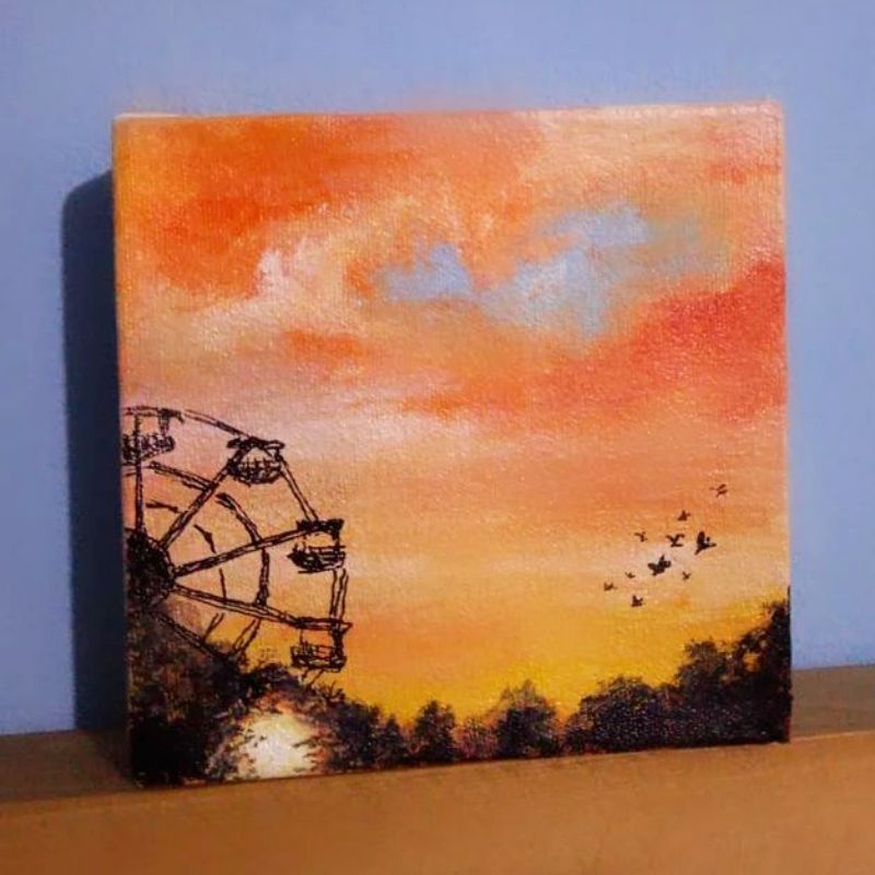 Lukisan kanvas/canvas ASLI bukan print lukisan paper lukisan dinding aestetik aesthetic