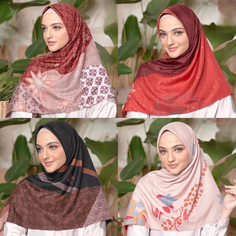 Segiempat FOREVER VOAL MOTIF Lasercut Hijab Segi Empat Voal Kerudung Laser Cut Jilbab Bunga azara Oleh oleh Umroh Haji Umrah