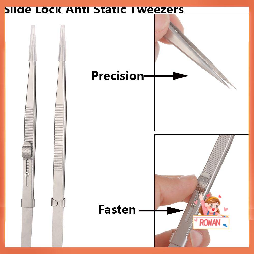 R-flower Slide Lock Tweezer Stainless Steel Memegang Alat Perbaikan Ketat Bermanfaat