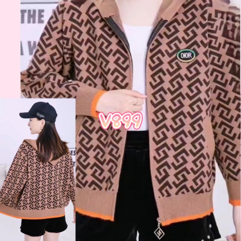 Jaket Hoodie Rajut Sweather Zipper Import V899