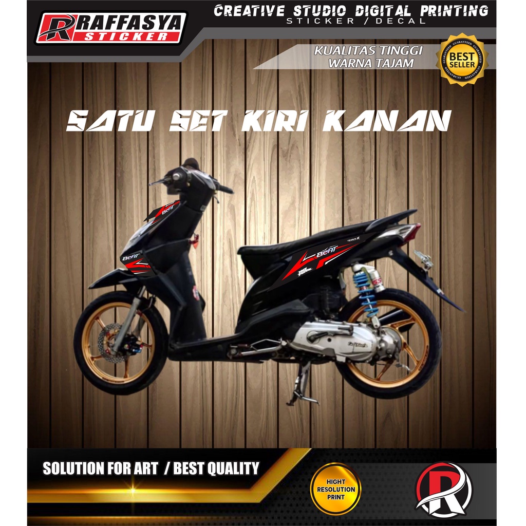 STRIPING VARIASI BEAT KARBU LIS MERAH STIKER