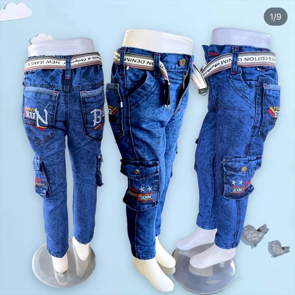 Jeans anak laki-laki usia 1 sampai 12 tahun bahan denim