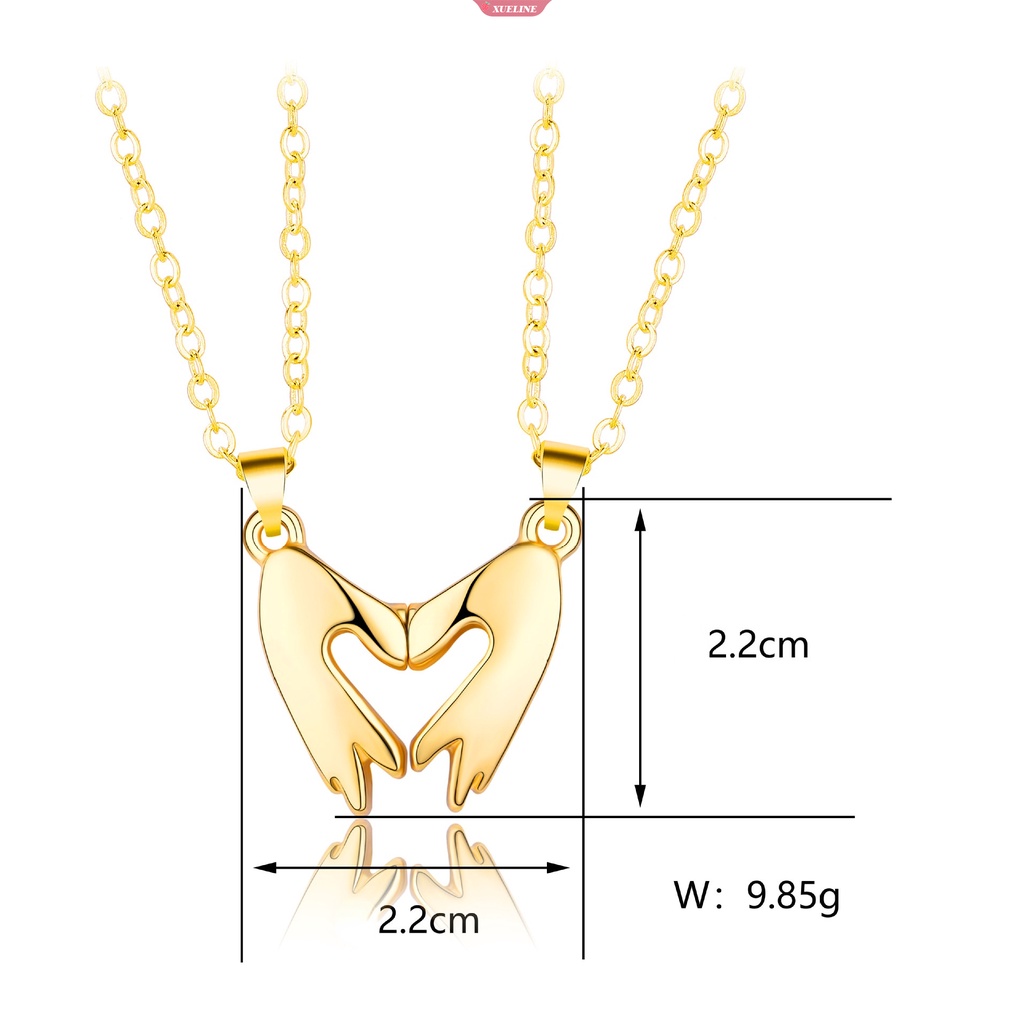 1pasang Cinta Hati Gerakan Pasangan Kalung Untuk Wanita Pria Hadiah Hari Valentine Temperamen Perhiasan Kalung Sambungan Magnetik [ZXL]