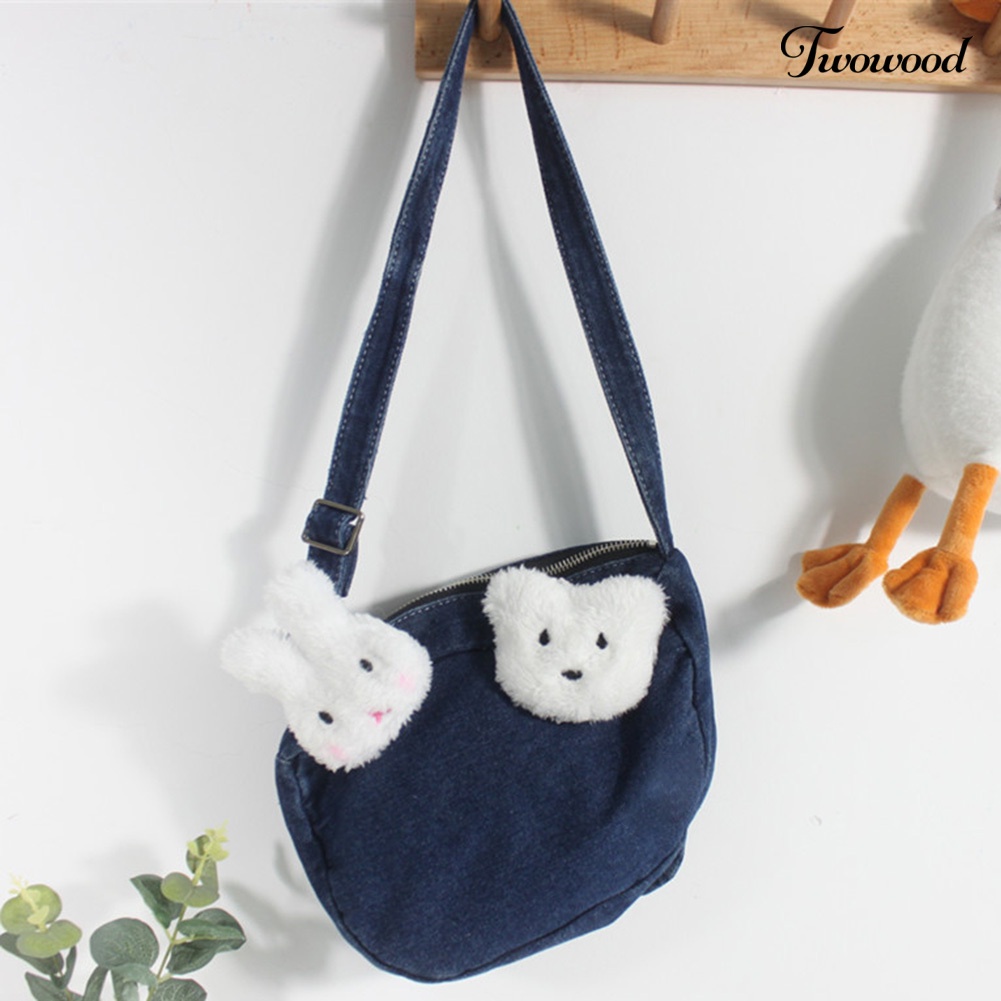 Twowood Lovely Rabbit Bear Boneka Mewah Bros Pin Tas Dekorasi Jaket Kerah Aksesori