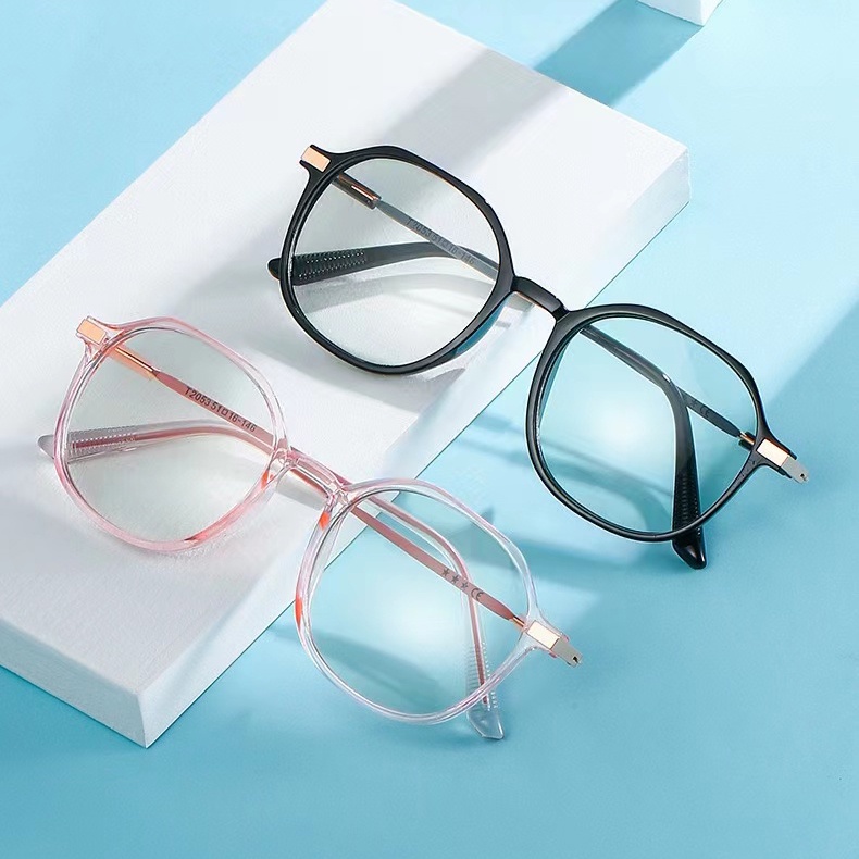 2 IN 1 Kacamata Lensa Wanita Photocromic Gaya Retro Bahan Metal Fashion Import