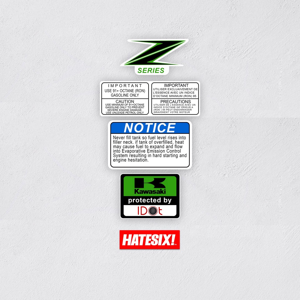 Sticker Decal Detail Kawasaki Z series Hatesix