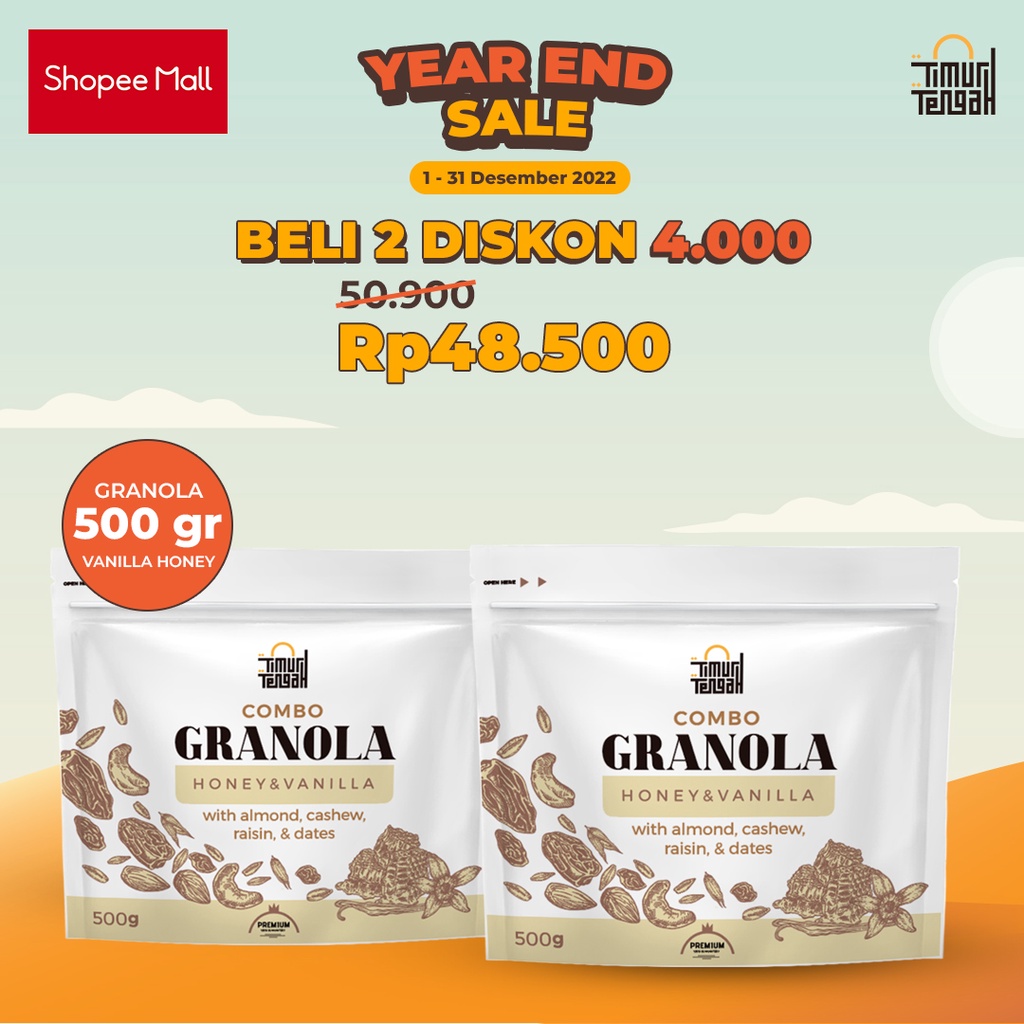 Jual Timur Tengah Granola Vanilla Honey 500gr Sereal Makanan Sehat Shopee Indonesia 