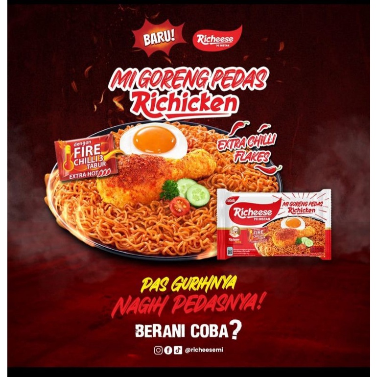 Nabati richeese mie goreng ayam level 3 RICHICKEN 77 gram