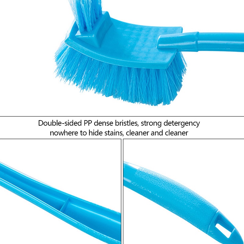 Sikat Toilet 2 Sisi Gagang Panjang / Alat Gosok Lantai Kamar Mandi Kloset / Sikat Pembersih WC [SS]