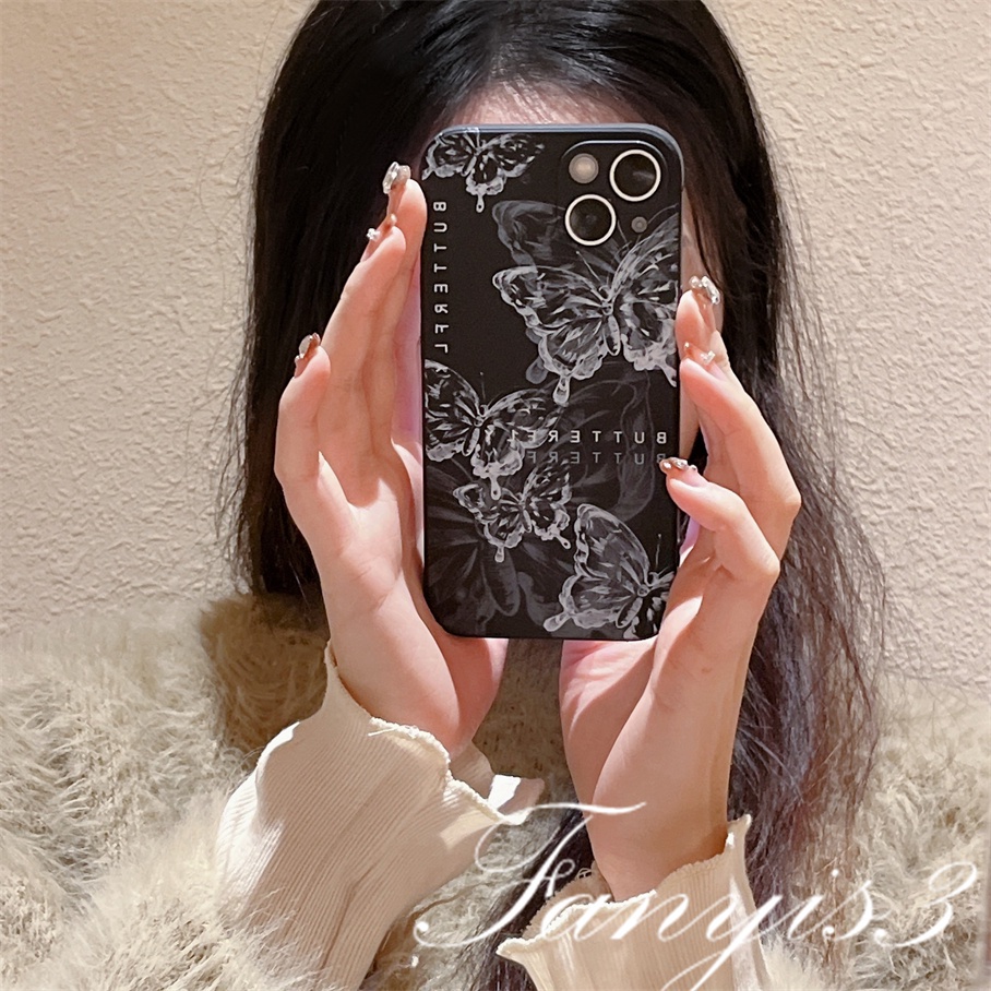 Realme C55 C35 C33 C30s C31 9i C25Y C21Y C25 C25s C21 C20 C15 C12 C11 8Pro 8i C3 5 5i 5s 6i Narzo 50A Prime 50i Hitam Putih Butterfly Casing Telepon Soft Cover Silikon