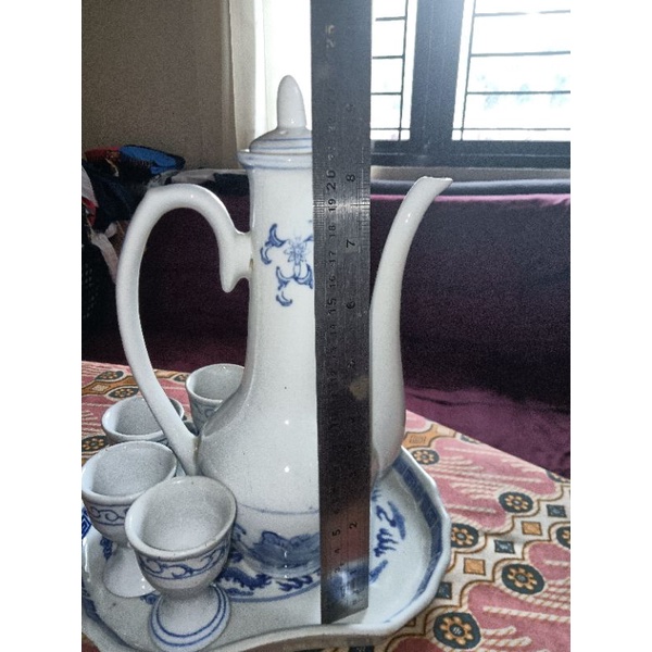 pajangan keramik teko antik set