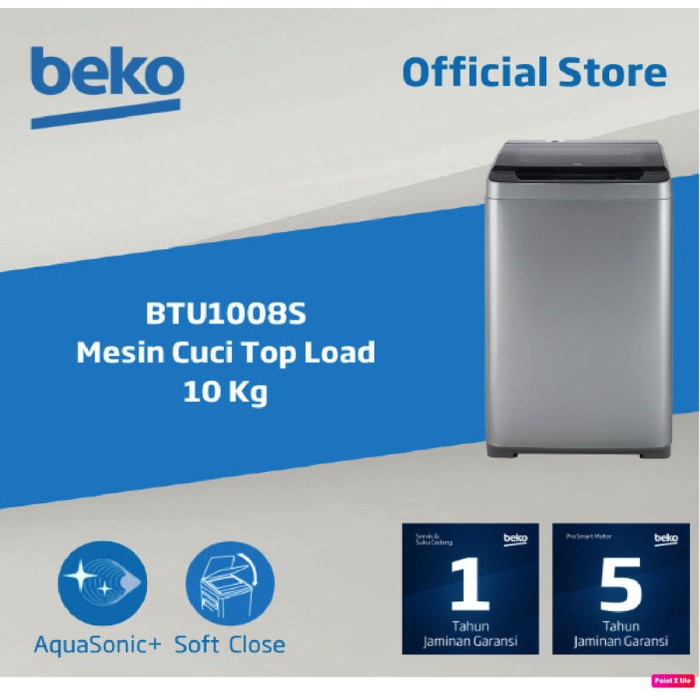 BEKO MESIN CUCI 1 TABUNG 10KG BTU1008S TOP LOADING