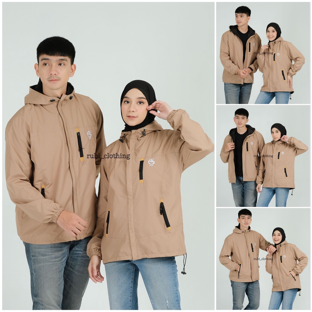 Jaket Pria Parasut Jumbo Waterproof Original FCF Size M L XL XXL / Jaket Gunung Pria Waterproof FCF