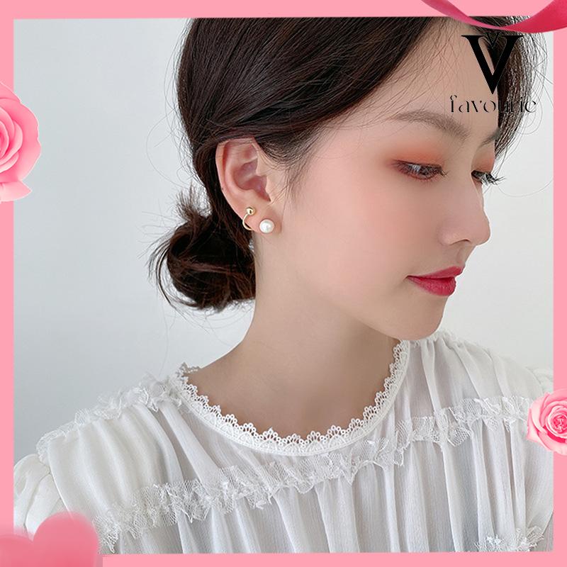 CODAnting Mutiara Temperamen Anting Desain Sederhana Wanita S925 Anting Kepribadian Perak S925-FA