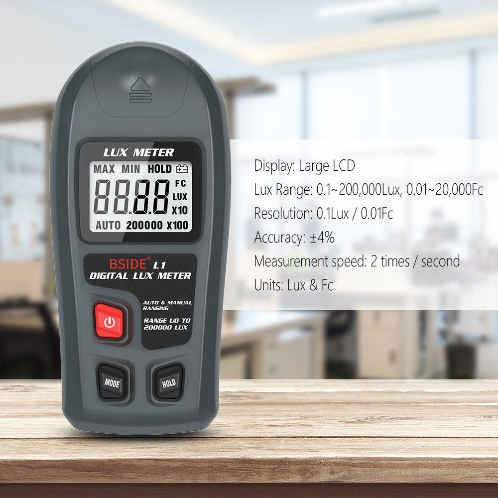 Solighter Digital Light Meter Professional Max Min Handheld Illuminance Meter Photometer