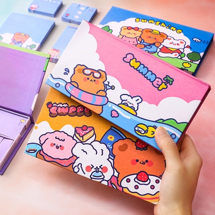

Sticky Notes Pad Box / 1 Set Box Memo Pad / Motif Animasi / Cute