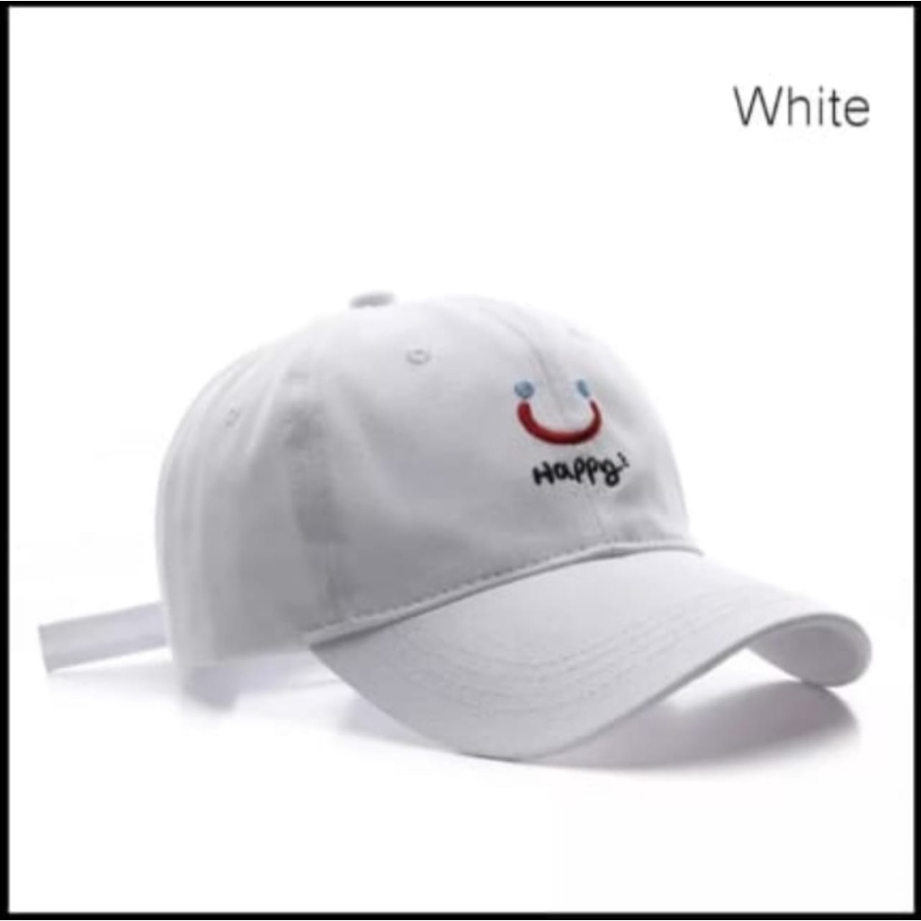 Termurah Topi Baseball Pria Wanita Cap Smile Happy Topi Distri Kekinian Paling Keren