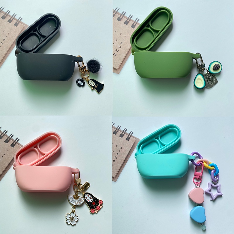 Case Untuk JBL Wave 100TWS Case Dengan Keyring Silikon Anti Jatuh Shockproof Cover Untuk JBL 100 TWS Earbud Case Aksesoris