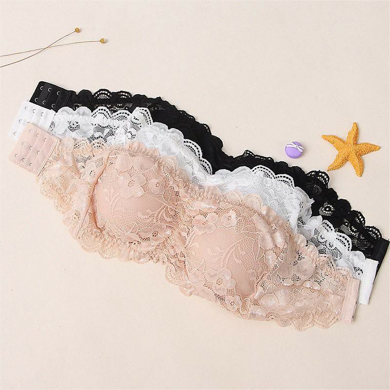 JT - TK013 Crop Top Bra Renda Kemben Bandeau Sexy Model Tanpa Tali Dengan Busa CRT IMPORT