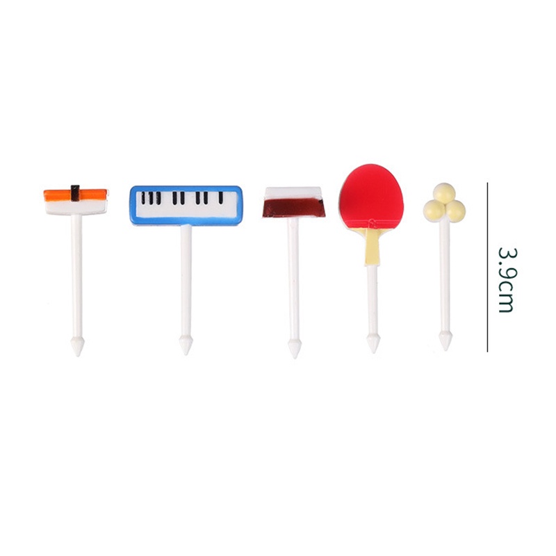5 / 6 / 10pcs / set Garpu Buah / Dessert / Kue / Snack Mini Desain Kartun Pita Bunga Untuk Dekorasi Pesta