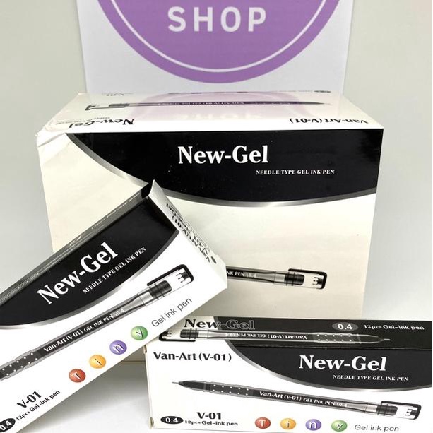 

㊡ Bolpoin New Gel Van-Art V-01 (1kotak 12pc), bolpen, gelpen, newgel よ