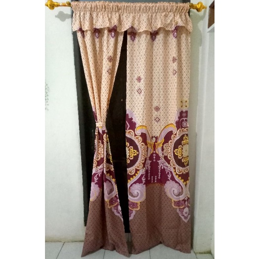 Gorden serut 2 layar 140x200 multifungsi pintu/jendela