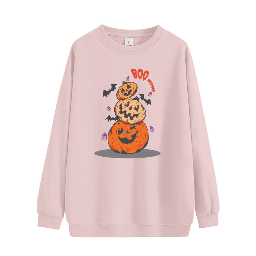 Sweater Oversize Hallowen Pria Dan Wanita Korean Fleece Size L - XL - XXL - XXXL