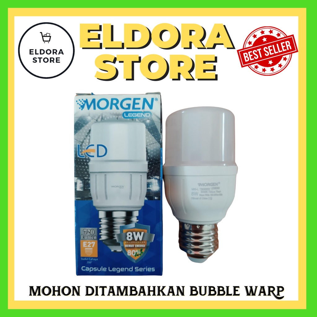 MORGEN LAMPU LED CAHAYA KUNING 8 WATT | LAMPU LED MORGEN 8 WATT | LAMPU LED KUNING MORGEN | LAMPU