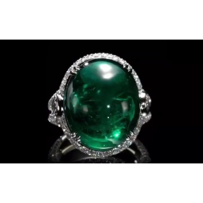 [EMERALD BERYL RUSIA WITH RING SILVER 925] emban cincin wanita ring perak silver 925 emas