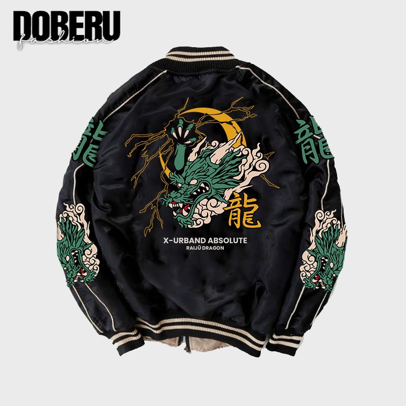 PROMO JAKET SUKAJAN RAIJU DRAGON INAZUMA JAPAN FULL BORDIR NAGA SHENRON JACKET JAPANESE STYLE